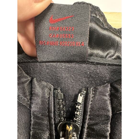 Vintage Nike Air Jordan Track Jacket Mens 2XL Black Full Zip Mock Neck Pocket - Picture 3 of 10